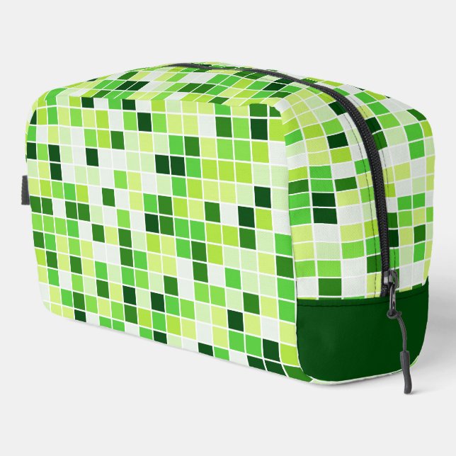 Neceser Baldosas de piscina, mosaicos verdes, patrón geomé (Esquina derecha)