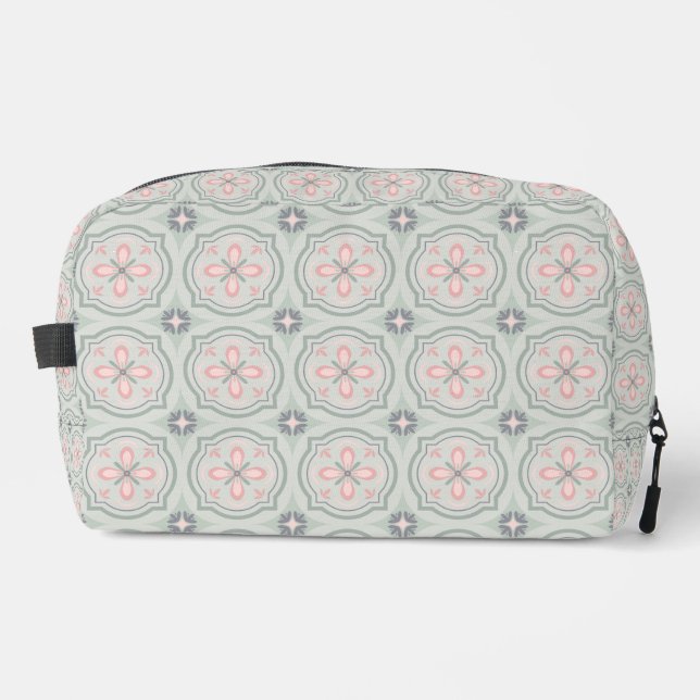 Neceser Baldosas Florales Verde Pastel (Anverso)