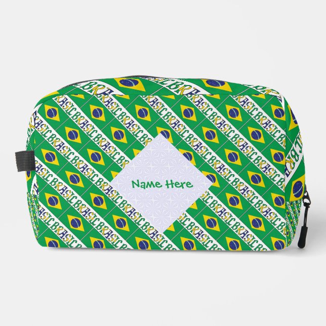 Neceser Bandera de Brasil Personalizada Tiled Viajes (Anverso)