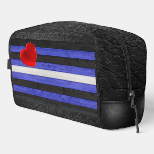Neceser bandera de orgullo de cuero de SlipperyJoe's negro
