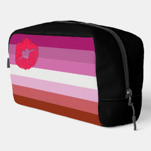 Neceser bandera del orgullo lesbiana con lápiz de labios S