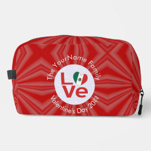 Neceser Bandera Roja Mexicana de AMOR personalizada