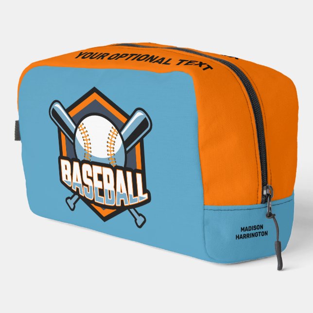 Neceser Béisbol de color y nombre personalizado (Esquina derecha)