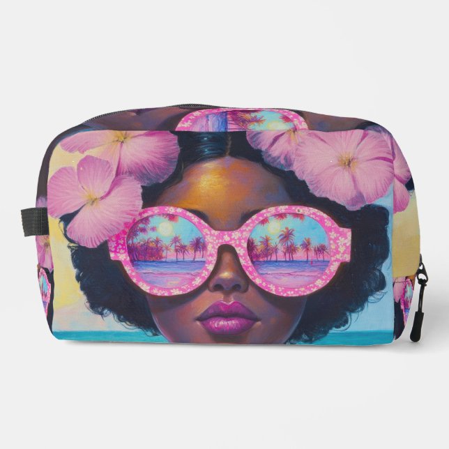 Neceser Belleza tropical en tonos rosados (Anverso)