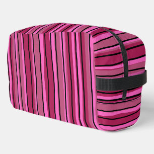 Neceser Big Color Pop Hot Pink and Black Stripes Cosmetic