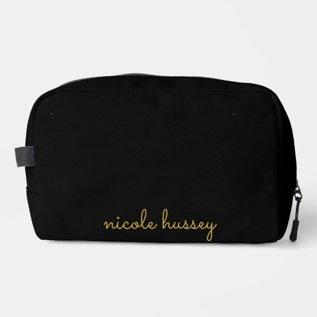 Neceser Black and Gold Script  | Stylish Monogram Modern (Anverso)