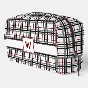 Neceser Blanco negro y rojo revestido