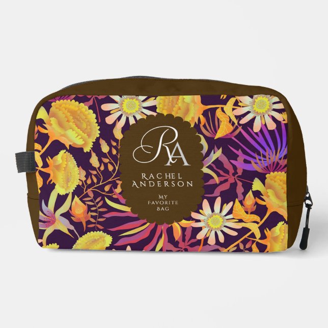 Neceser Blooming Mystical Floral Monogram Brown (Anverso)