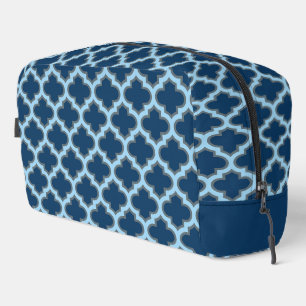 Neceser Blue and Baby Blue Trellis, Lattice, Quatrefoil