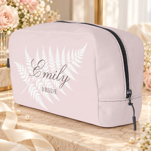 Neceser Blush Rosa Helecho Blanco para Viajes de Boda