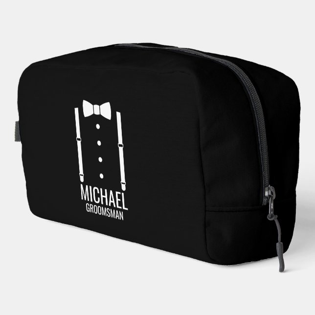 Neceser Boda negro Bow Tie Personalizado Groomsmen (Esquina derecha)