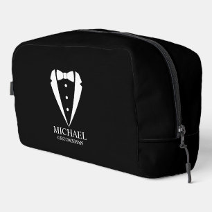 Neceser Boda negro Tuxedo Suit Groomsmen personalizado