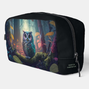 Neceser Bosque de búho de nombre personalizado
