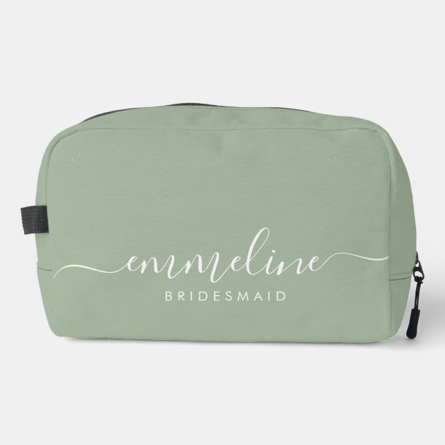 Neceser Bridesmaid Modern Minimal Script Sage (Anverso)