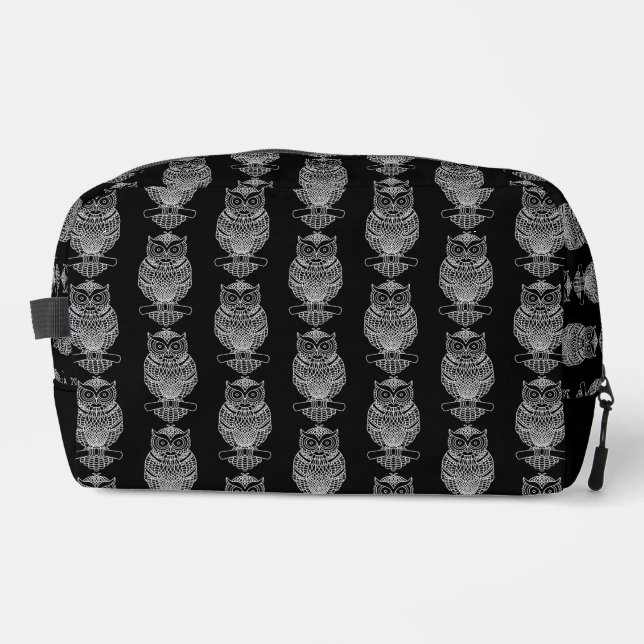 Neceser Búho (negro) - Kit Dopp (Anverso)