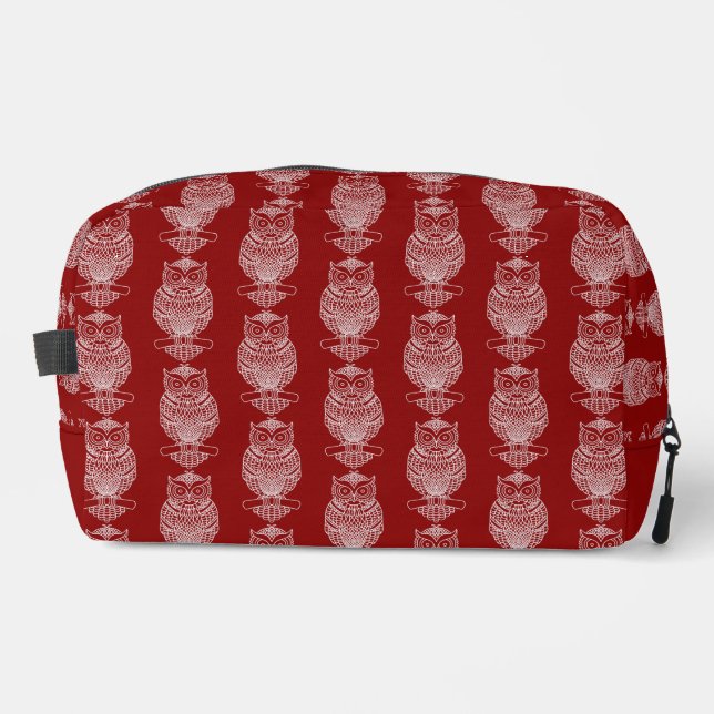 Neceser Búho (rojo) - Dopp Kit (Anverso)