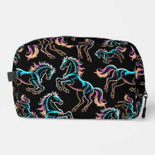 Neceser Caballo Luz de Neón Glitch Estilo Retro