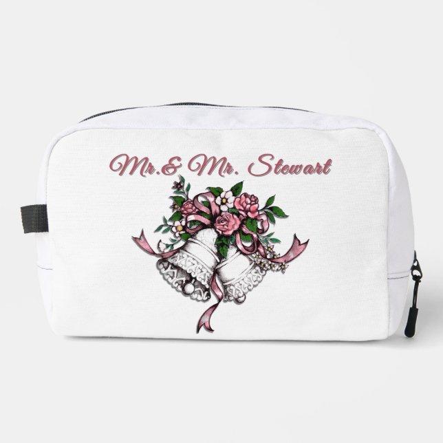 Neceser Campanas de boda rosadas personalizadas (Anverso)
