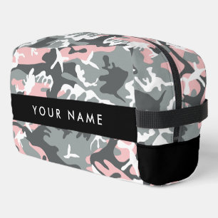 Neceser Camuflaje rosa y gris Personaliza tu nombre