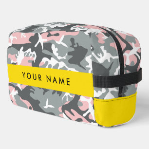 Neceser Camuflaje rosa y gris Tu nombre Personaliza
