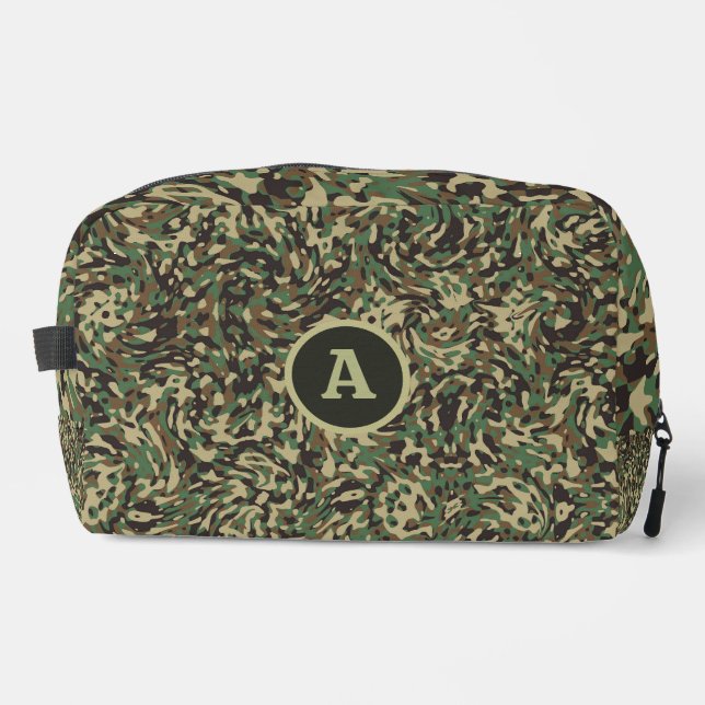 Neceser Camuflaje Verde Personalizado de Moda Letra  (Anverso)