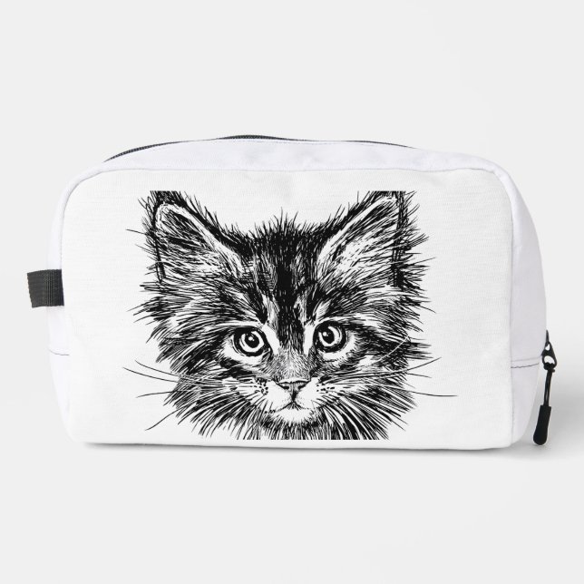 Neceser Cara de gatito negro y blanco (Anverso)