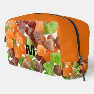 Neceser Caramelo de goma naranja verde rojo rociado de azú