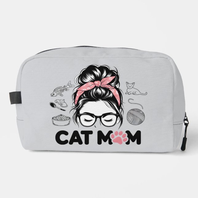 Neceser "Cat Mom" Funny Cute Cat Lover Women Dopp Kit (Anverso)