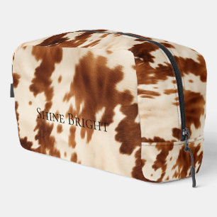 Neceser Chica crema marrón Piel de vaca suroeste