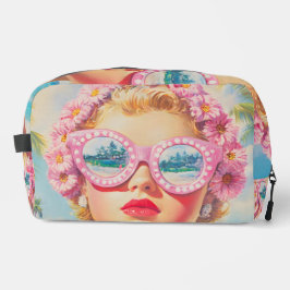 Neceser Chica Retro Beach con gafas de sol florales