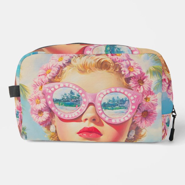 Neceser Chica Retro Beach con gafas de sol florales (Anverso)