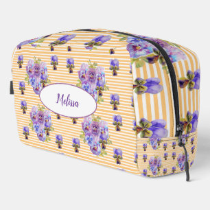 Neceser Chicas de flores florales desteñidas Pansy amarill