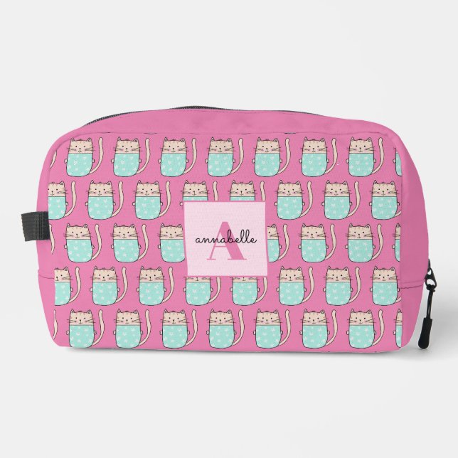 Neceser Chicas gato lindas monograma rosa (Anverso)