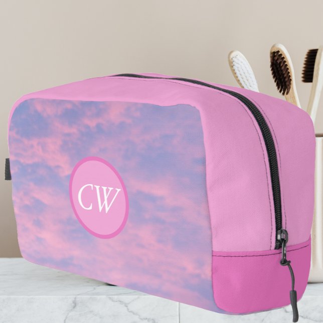 Neceser Cielo rosa de caramelo de algodón con iniciales (In Situ)