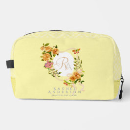 Neceser Cinta de Rosa dorada Monograma crema de impresión 