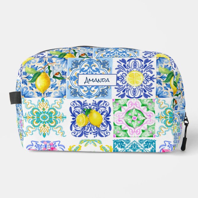 Neceser Citrus sicilianos de verano azulejo mediterráneo (Anverso)