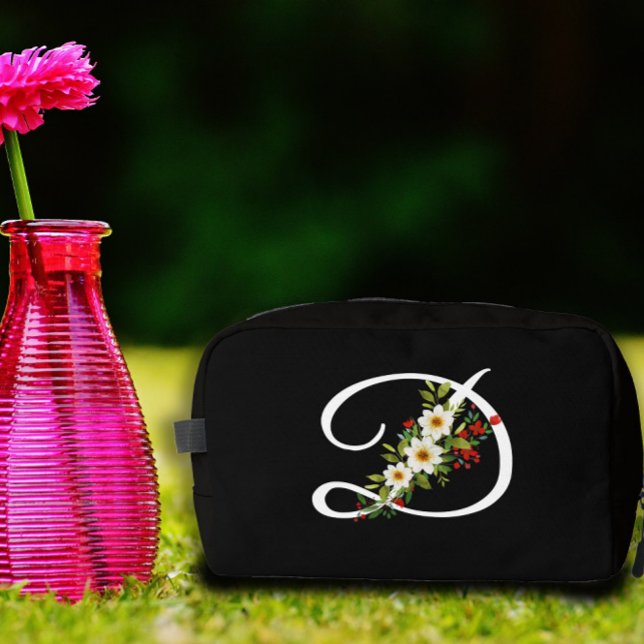 Neceser Clásico monograma flores rojas y blancas regalo pa (Subido por el creador)