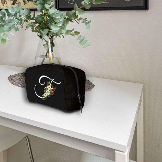 Neceser Clásico regalo para mamá con flor roja de monogram (Subido por el creador)