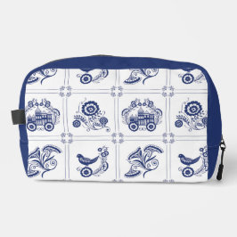 Neceser Classic Dutch Blue Delft Tile Floral & Bird Design