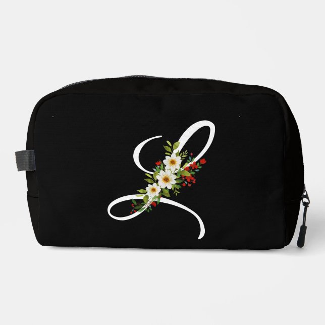 Neceser Classic monogram  initial red flower mother gift (Anverso)