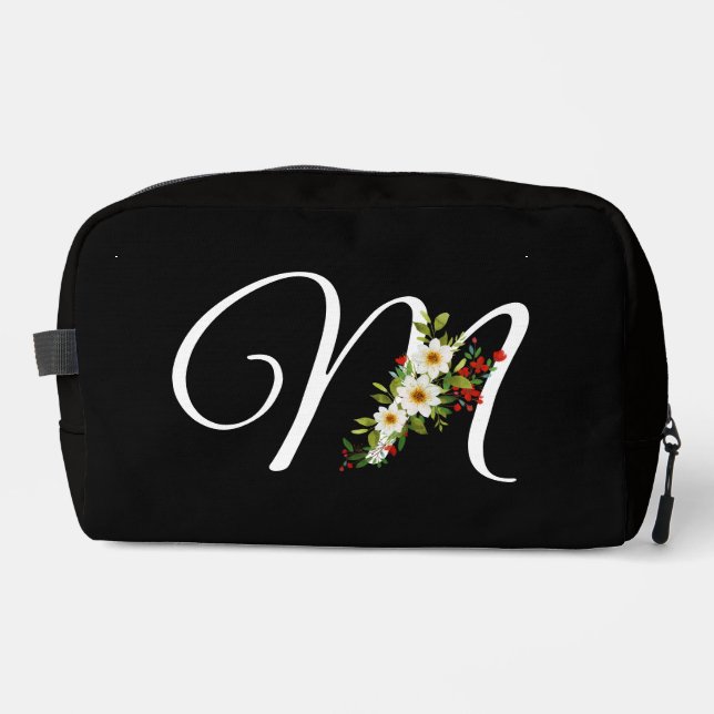 Neceser Classic monogram  initial red flower mother gift (Anverso)