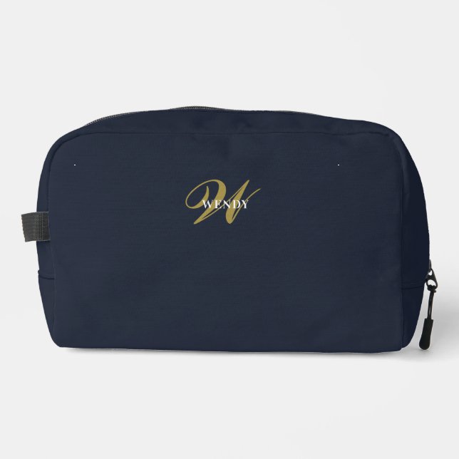 Neceser Clean Navy Blue Gold Monogram Accessories (Anverso)