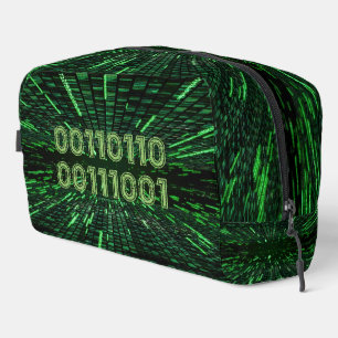 Neceser Código binario 69 de SlipperyJoe vibrante verde co