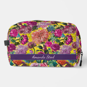 Neceser Color amarillo vintage Floral monogramado