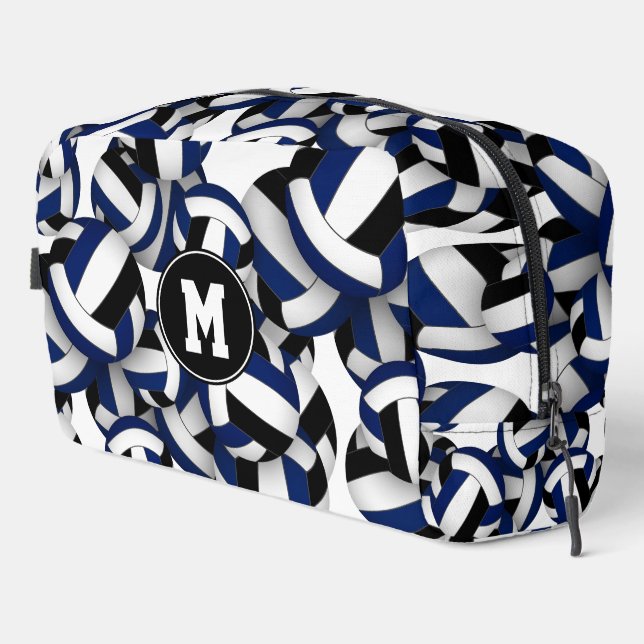 Neceser colores del club azul de voleibol negro monogramad (Esquina derecha)