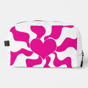 Neceser Corazón de amor en magenta y blanco