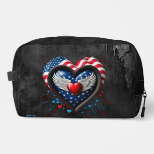 Neceser Corazón en los colores de la bandera estadounidens