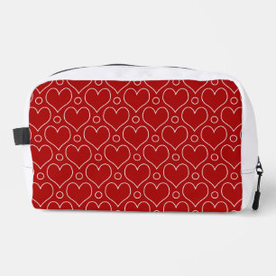 Neceser Corazones de amor y patrón de lunares en Rojo y Bl