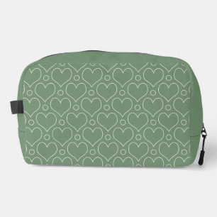 Neceser Corazones de amor y patrón de lunares en verde