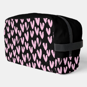 Neceser Corazones rosados en negro